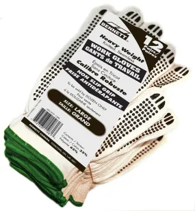 12PK DOTTED COTTON GLOVE LARGE