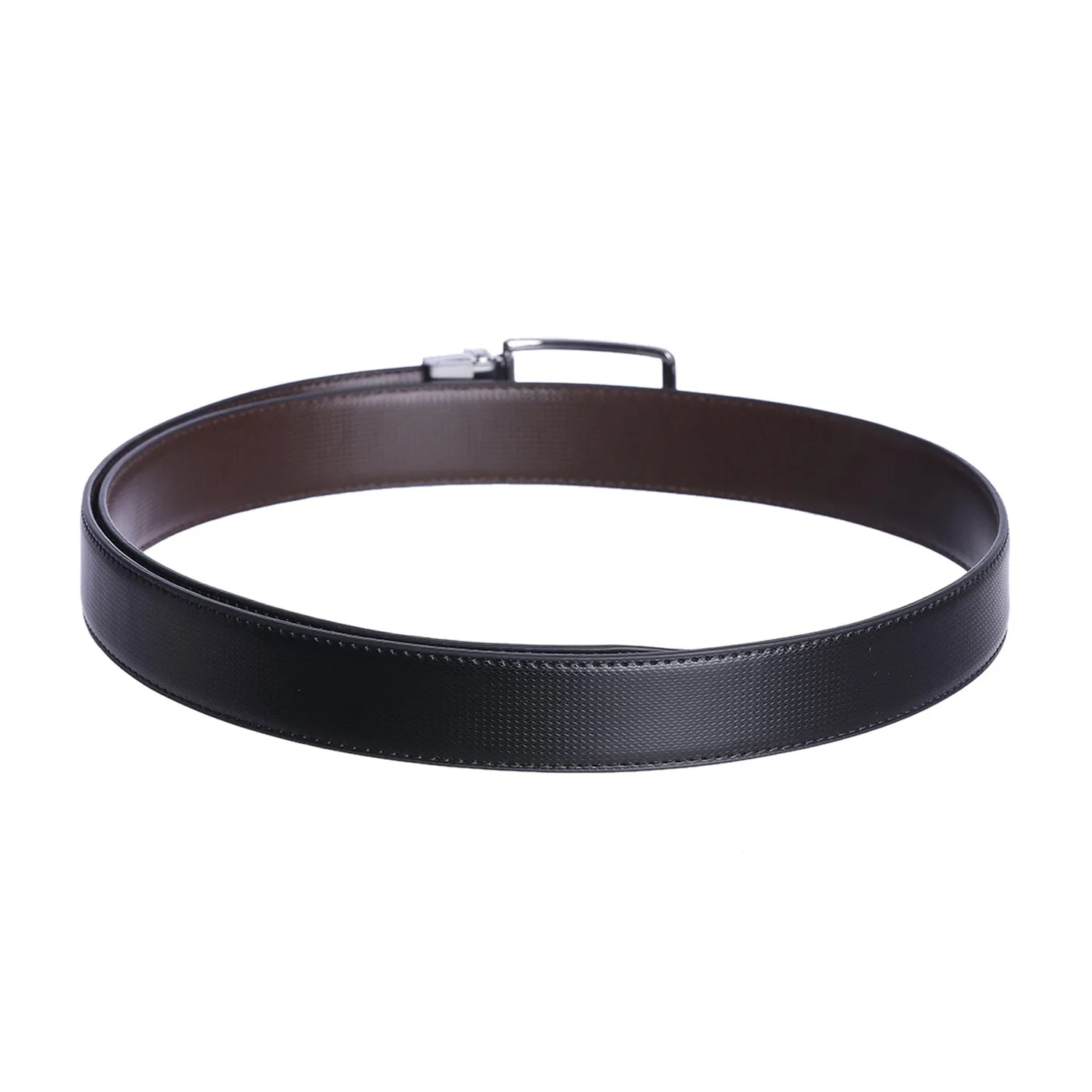 4213 Black & Brown Reversible Textured Belt for Men