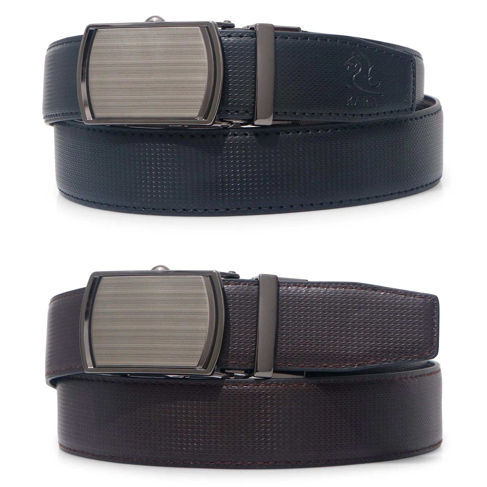 4247 Black & Brown Reversible Textured Belt for Men