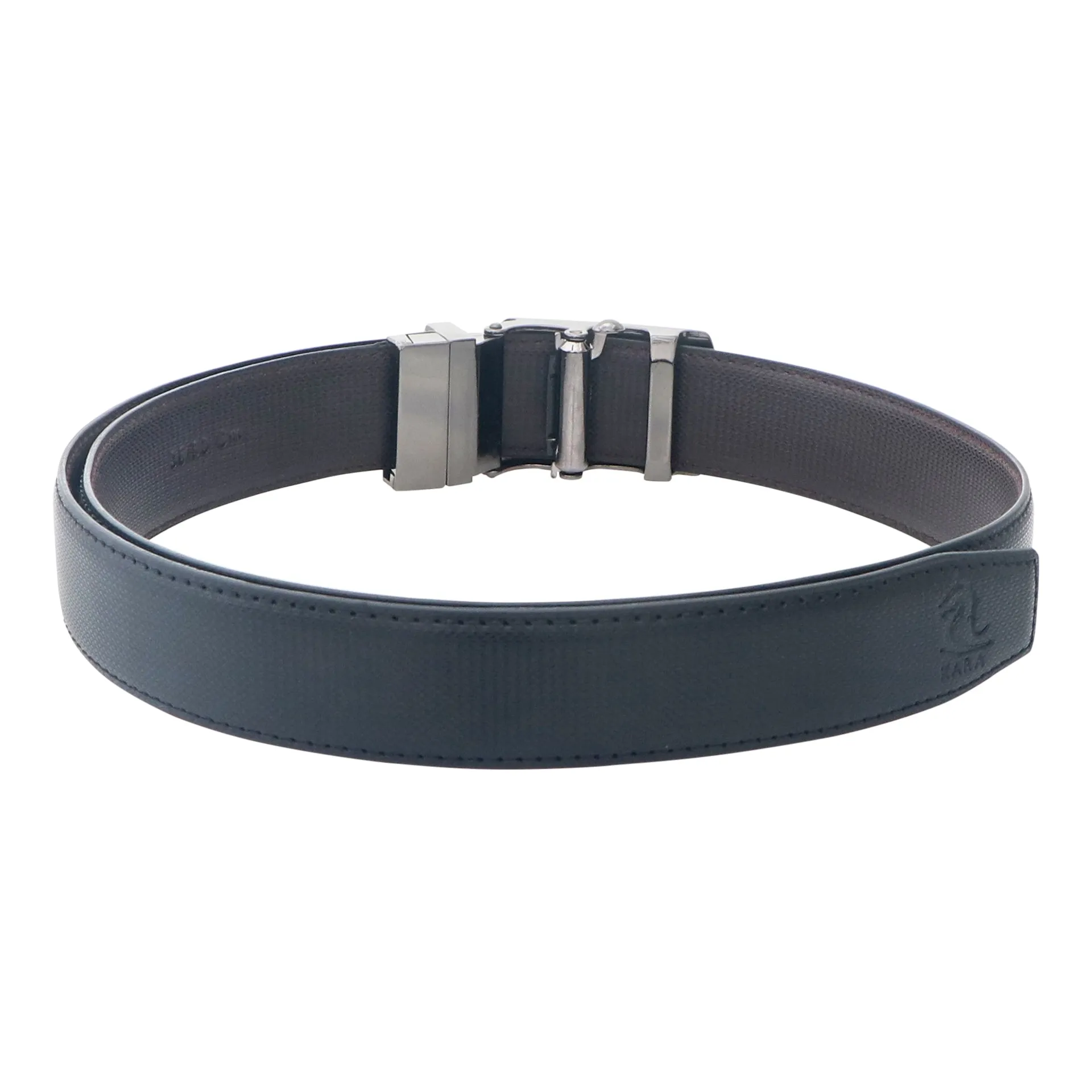 4247 Black & Brown Reversible Textured Belt for Men