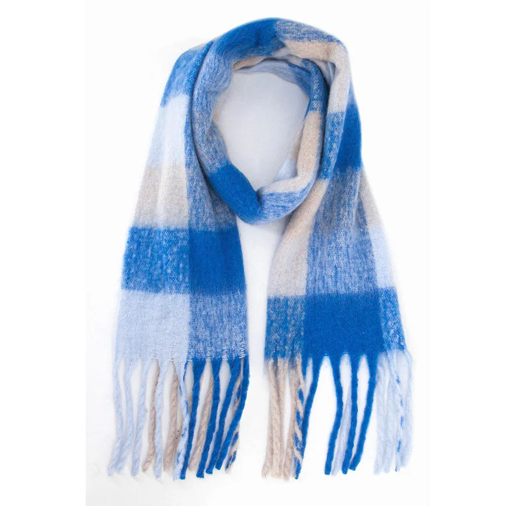 Allie Heavyweight Scarf - Royal Blue Square