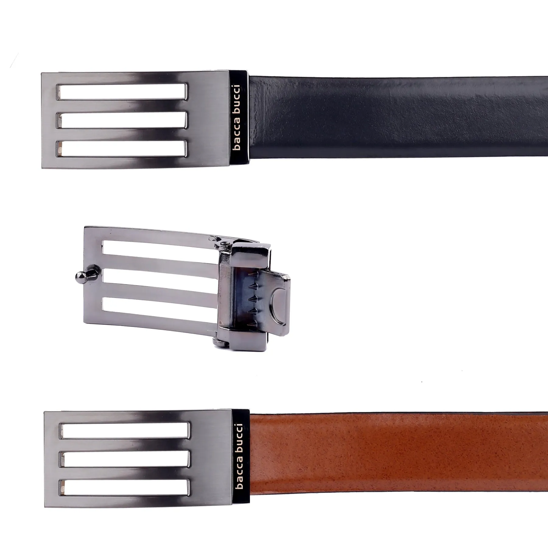 Bacca Bucci Reversible Dress belt with Genuine leather black & brown