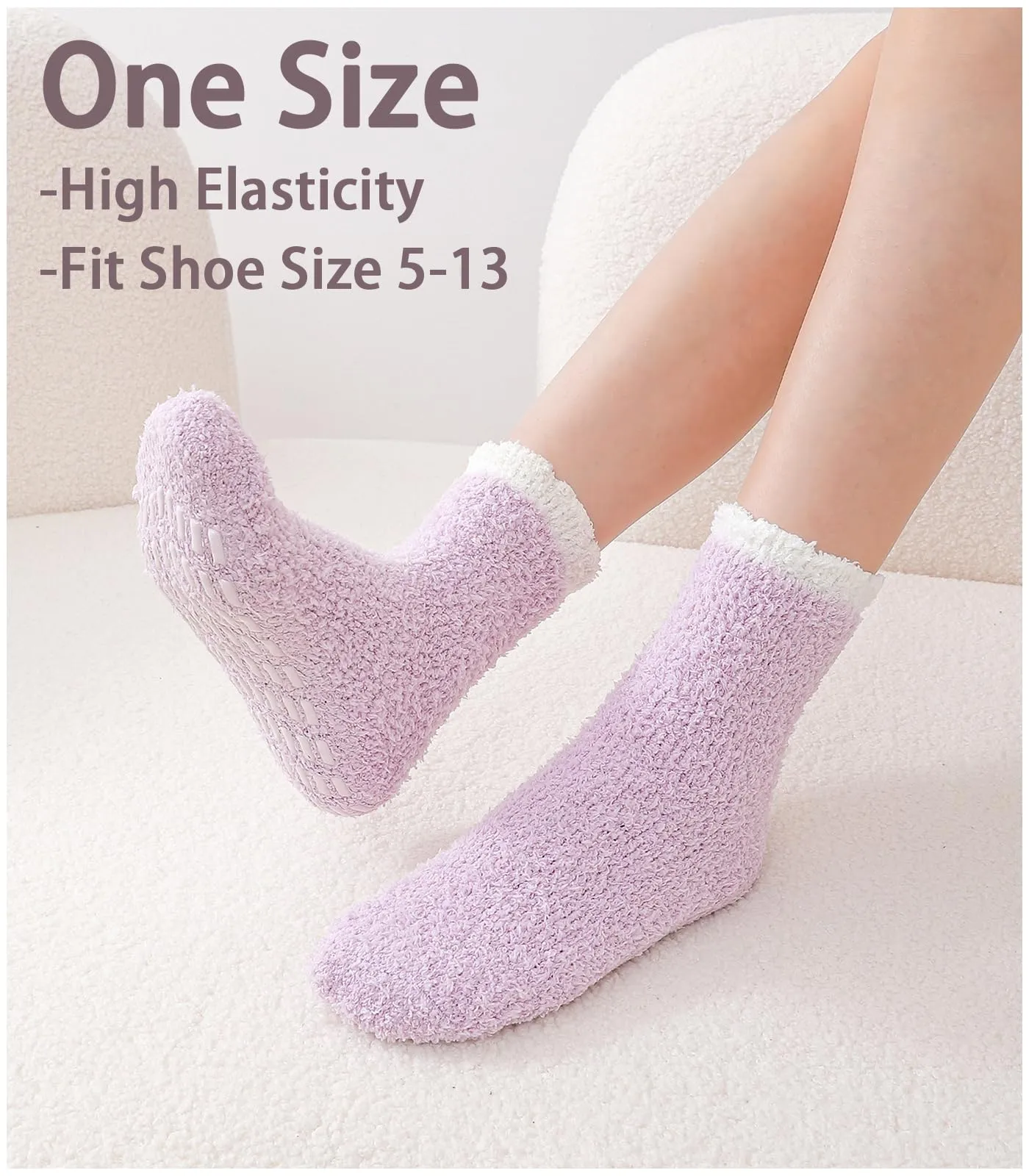 Breslatte Non Slip Socks Hospital Socks with Grips for Women Grip Socks for Women Fluffy Socks with Grips for Women Slipper Socks Gripper Socks