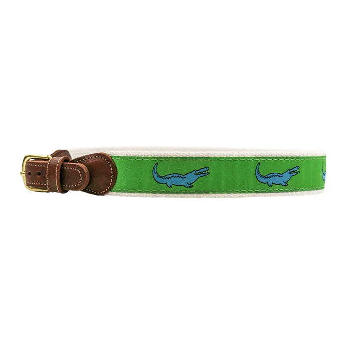 Buddy Belt - Crocodile on Green