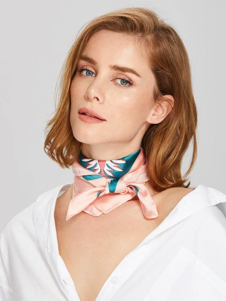 Calico Print Satin Bandana