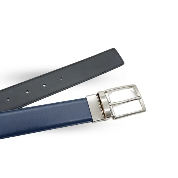 CAMERON - Mens Navy & Black Genuine Leather Reversible Belt