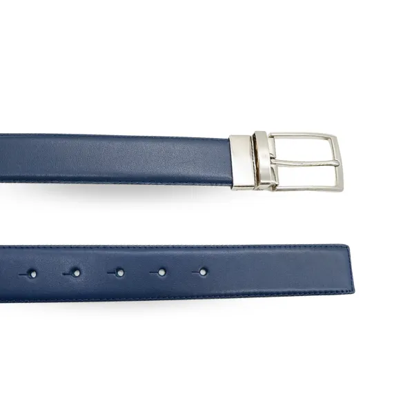 CAMERON - Mens Navy & Black Genuine Leather Reversible Belt