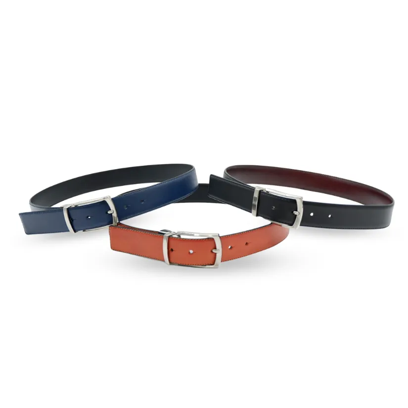 CAMERON - Mens Navy & Black Genuine Leather Reversible Belt