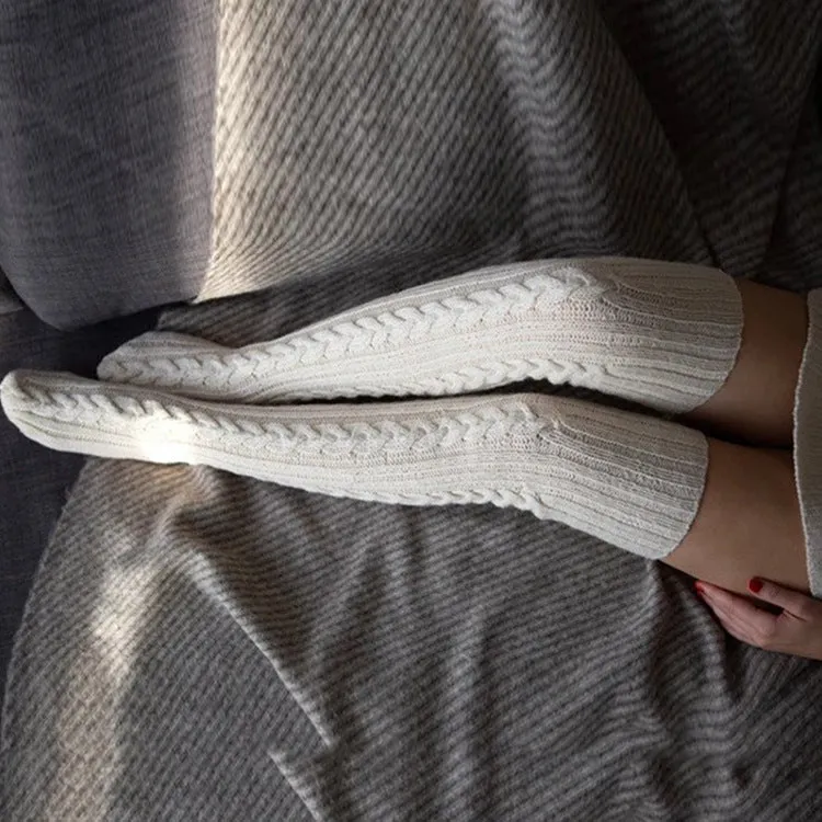 Casual Knitted Socks Thick Warm Over Knee.