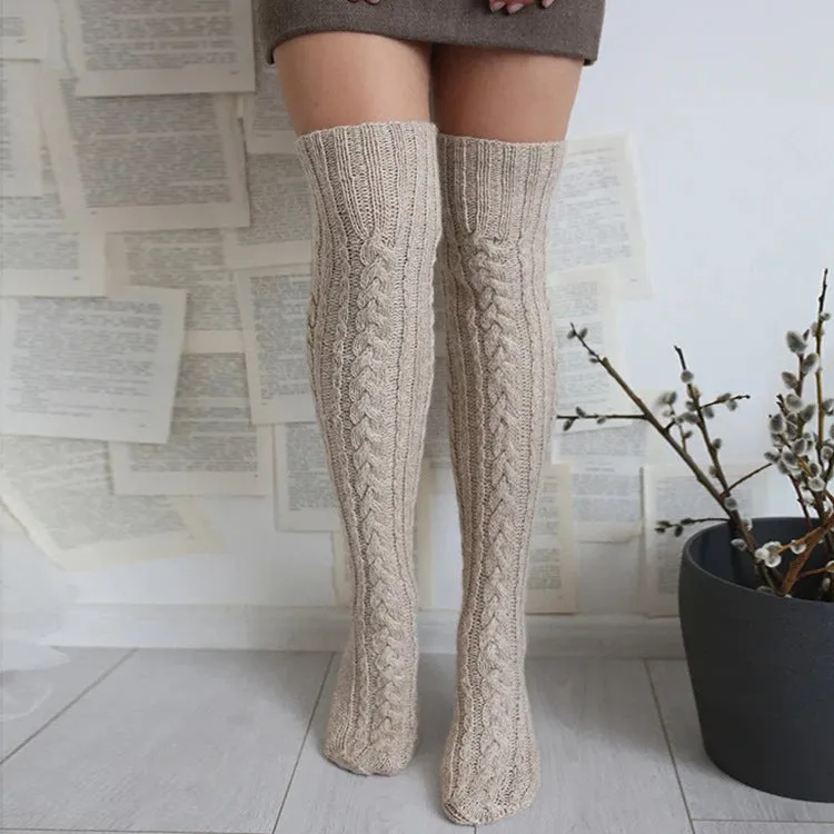 Casual Knitted Socks Thick Warm Over Knee.