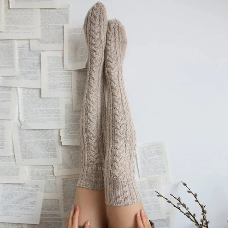 Casual Knitted Socks Thick Warm Over Knee.