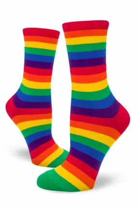 Classic Rainbow Striped Women's Crew Sock