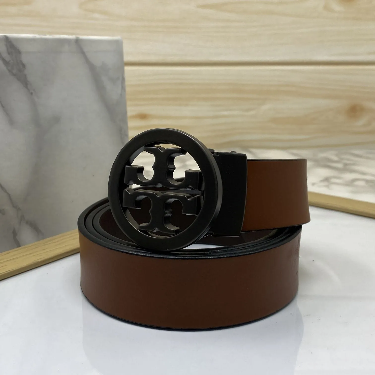 Classy Round Formal Leather Strap Belt-JonasParamount