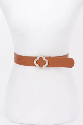 Clover Charm Statement Belt - Camel