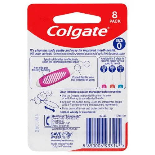 Colgate Interdental Brushes Size 0 8 Pack