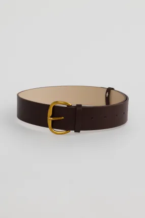 Core Wide Vegan Leather Belt - Chocolate