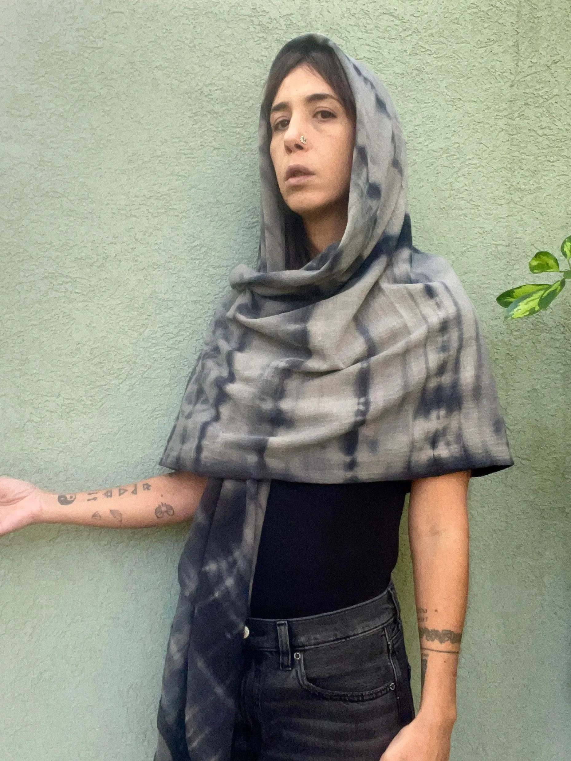 Cotton Shawl -   Dark Blue Dye