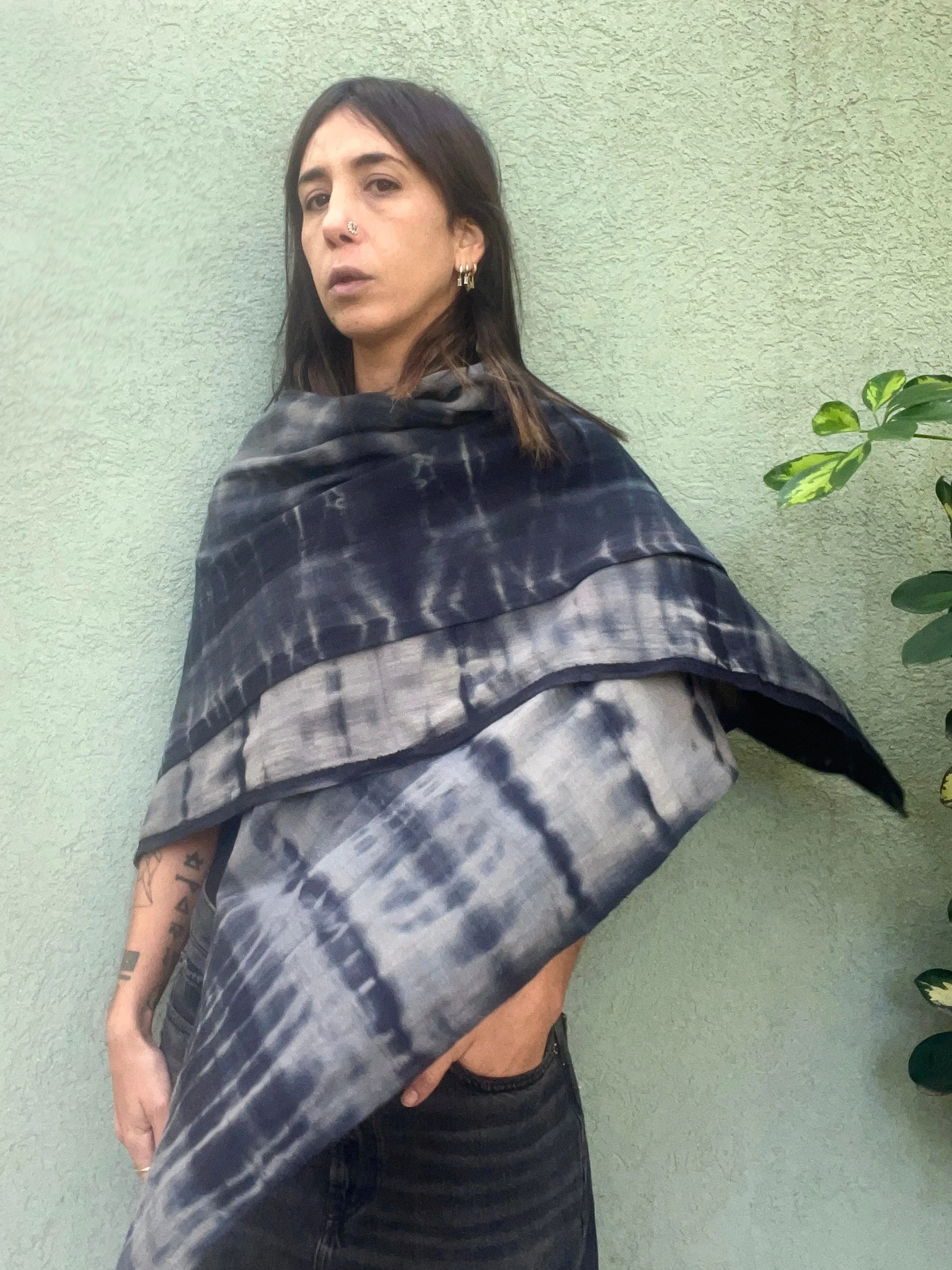 Cotton Shawl -   Dark Blue Dye