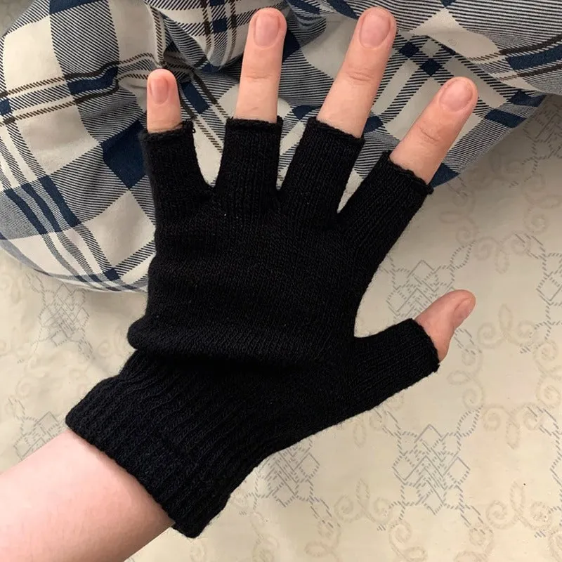 Cozy and Stretchy Knitted Half Finger Wrist Gloves