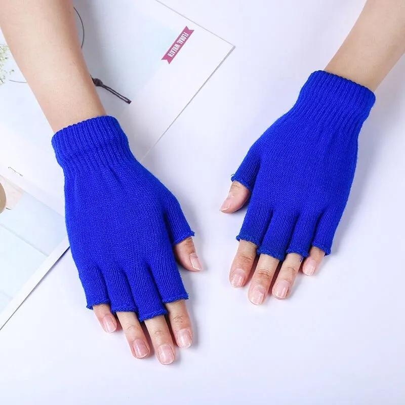 Cozy and Stretchy Knitted Half Finger Wrist Gloves