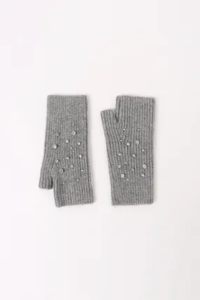 Crystal Embellished Angora Mittens