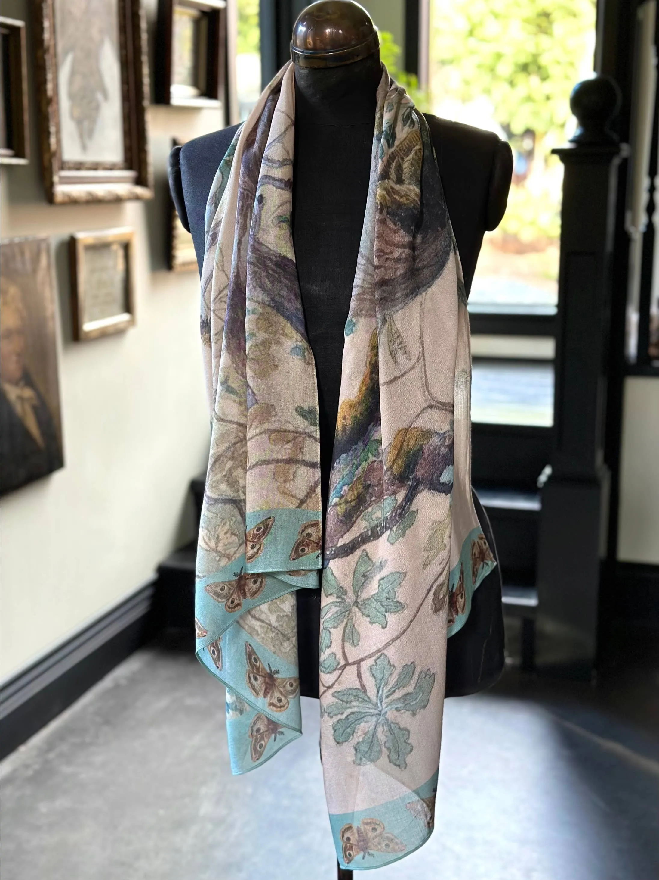 Earth and Sky Bohemian Bamboo Scarf with Tree Print