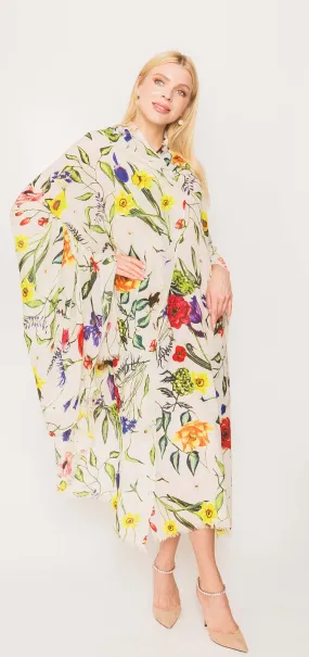 Fall Oversized Floral Shawl - Winter Sale 50% Off - At checkout use code Winter50%