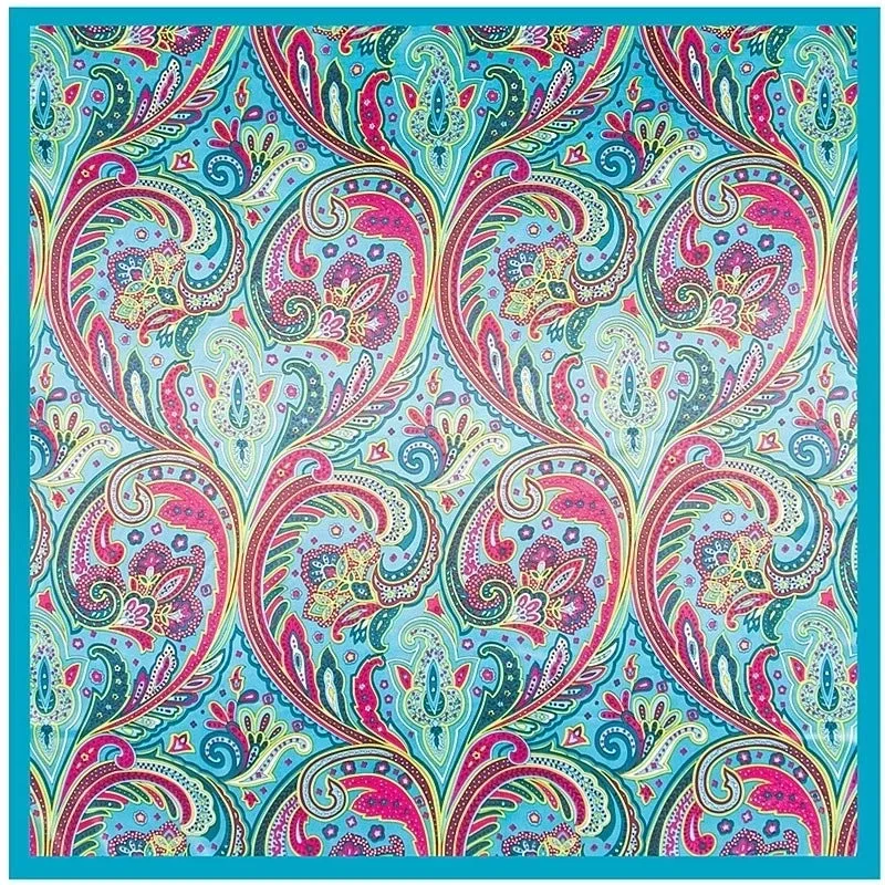 Fashion Silk Scarf Bohemian Flower Lady Simulation Silk Large Square Scarf