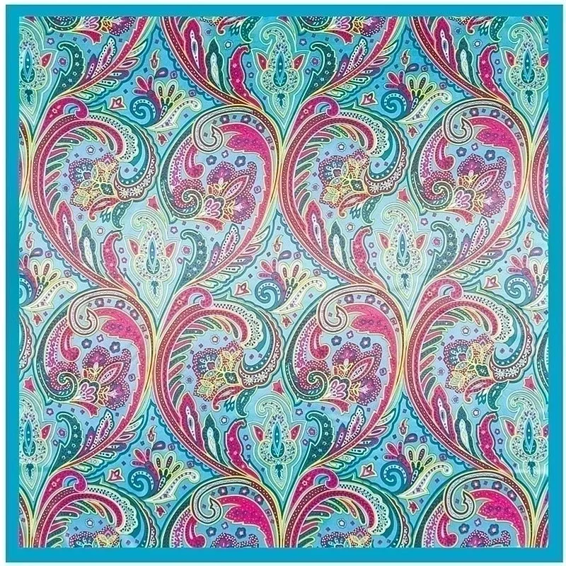 Fashion Silk Scarf Bohemian Flower Lady Simulation Silk Large Square Scarf