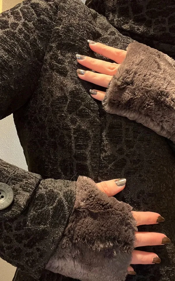 Faux Fur Fingerless Gloves / Click for Colors