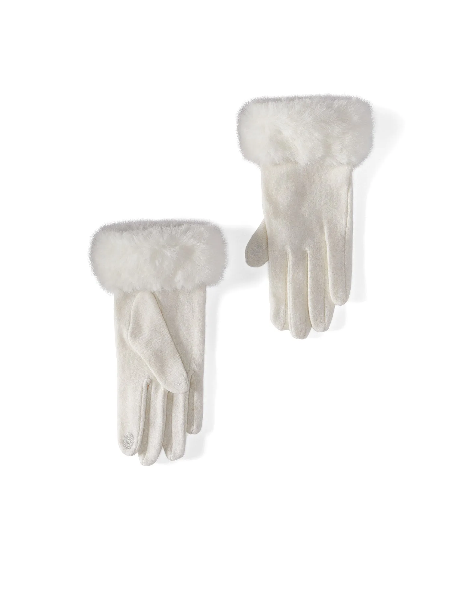 Faux-Fur Trim Wool Gloves