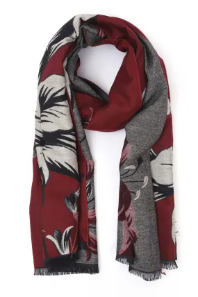 FLORAL SHAWL-MAROON