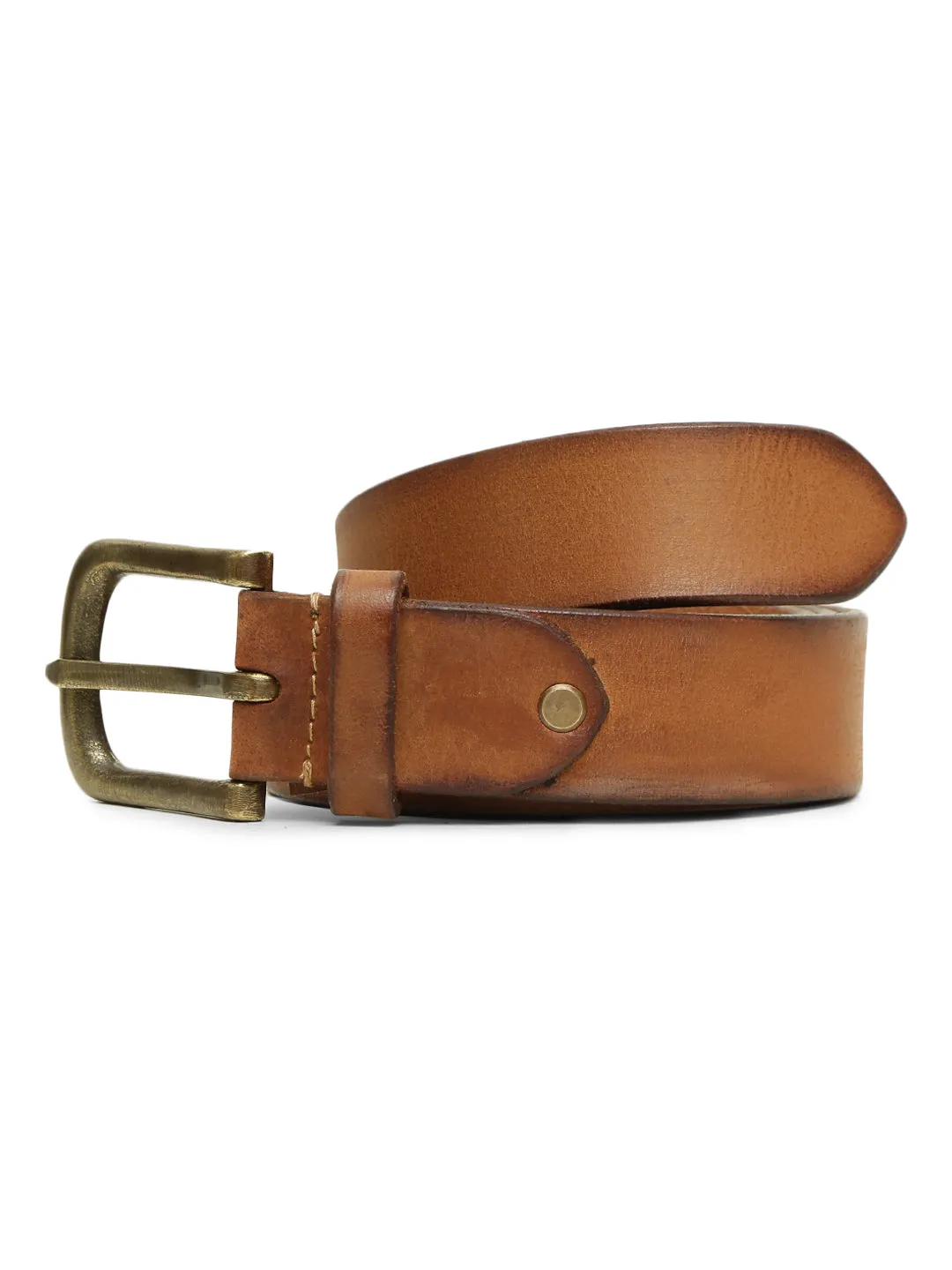 Genuine Tan Plain Mens Leather Belt By Art N Vintage