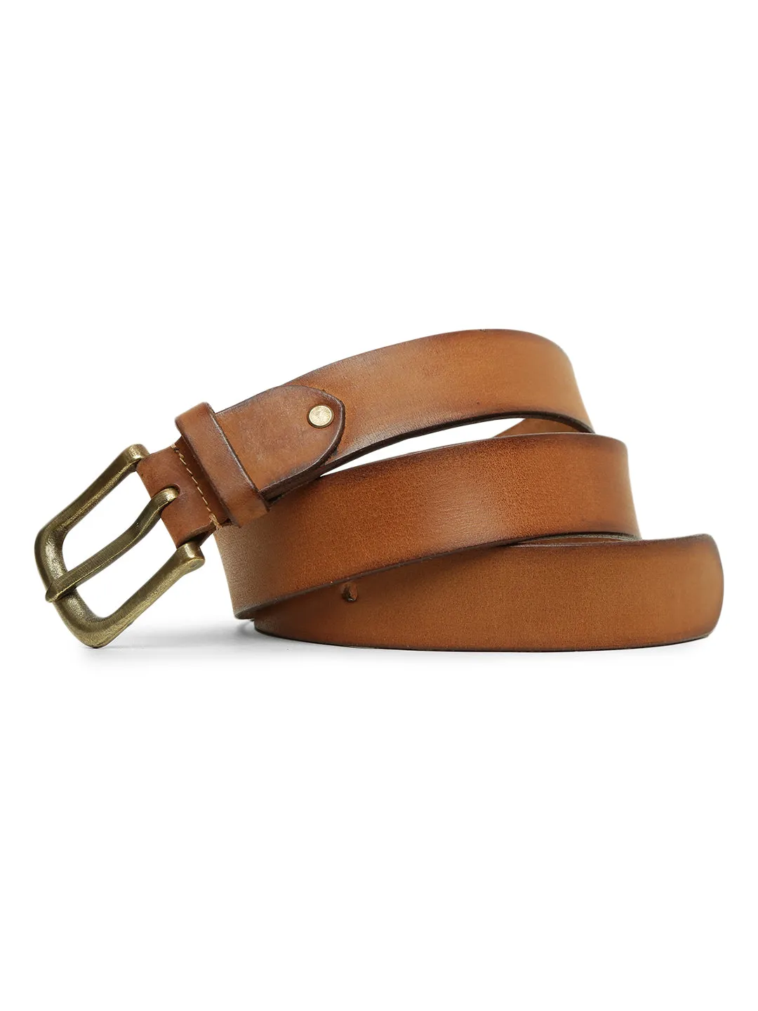 Genuine Tan Plain Mens Leather Belt By Art N Vintage