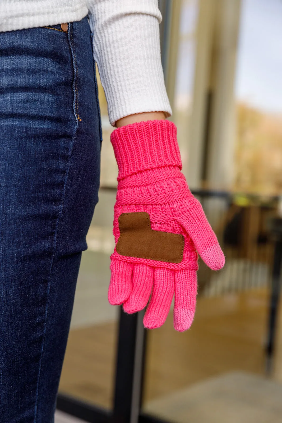 Got You Covered Knit Gloves In Candy Pink