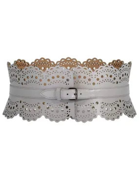 Grey Wide Waist Belt