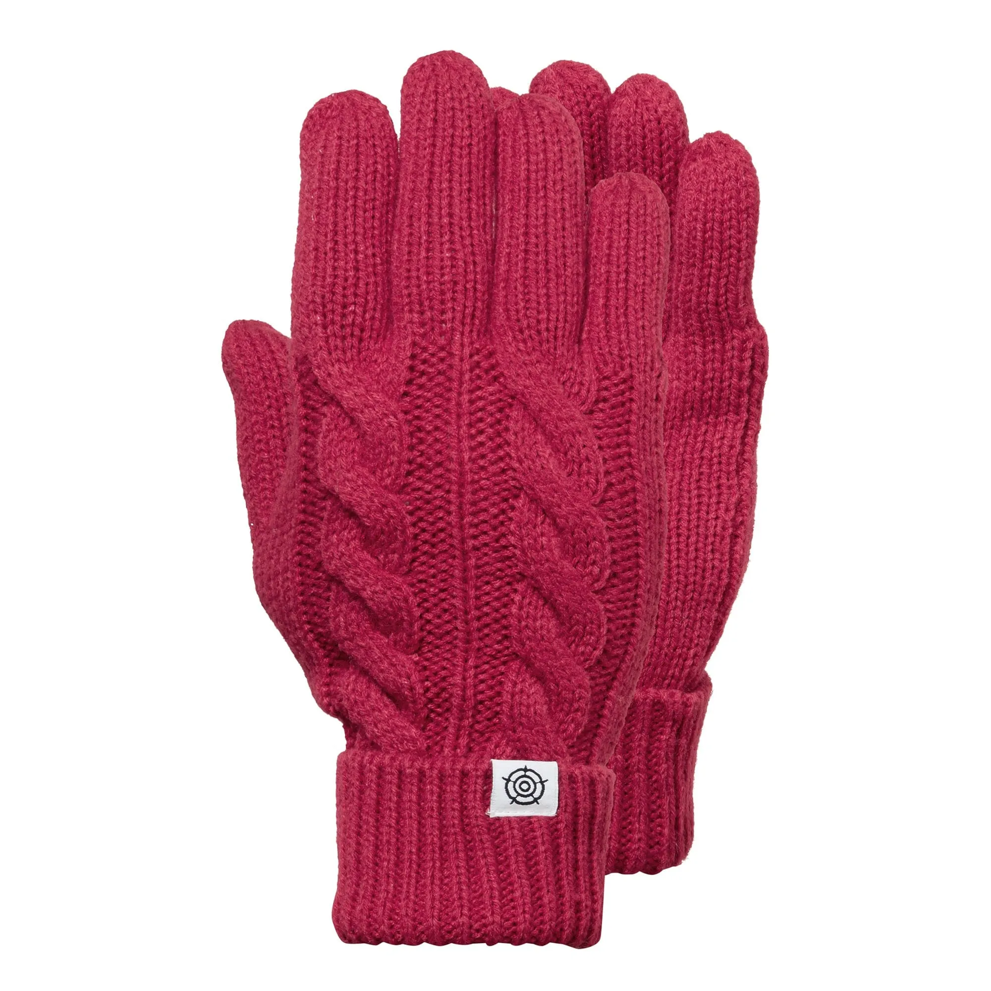 Grouse Cable Knit Gloves - Cerise