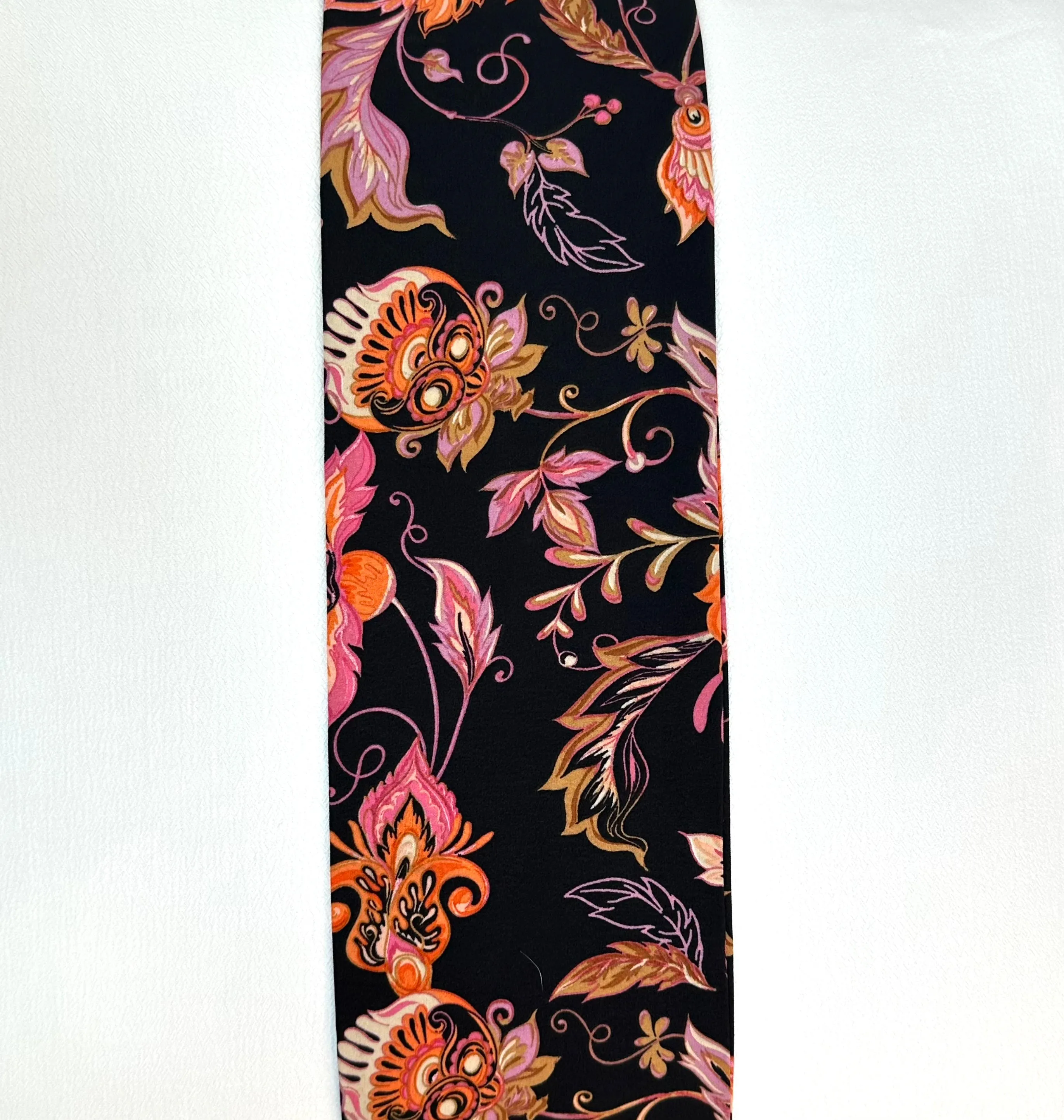 HAIR SCARF (BLACK FLOWER/PINK)