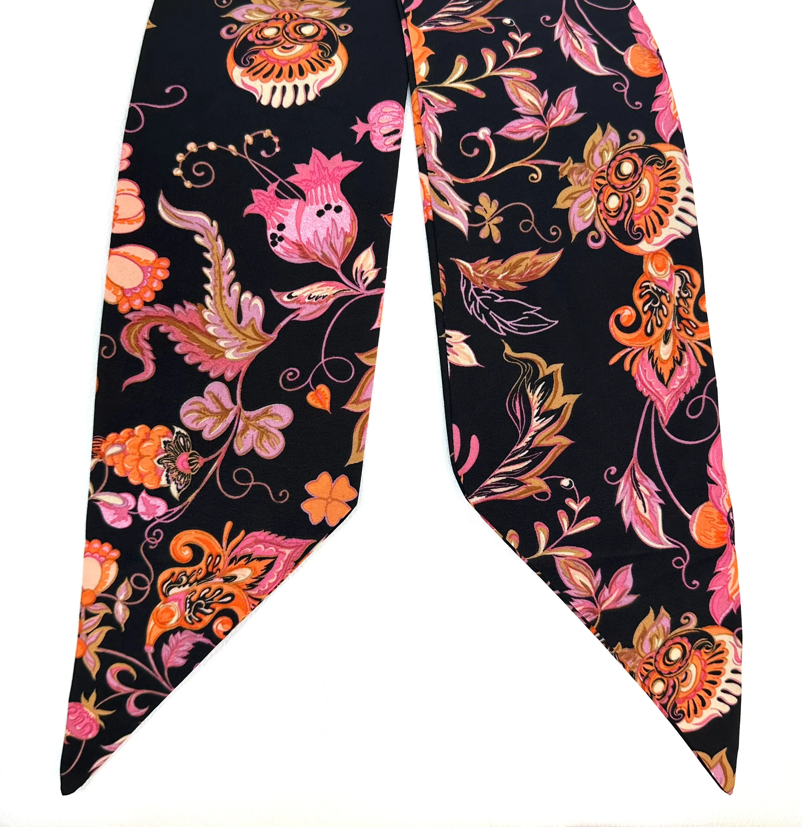 HAIR SCARF (BLACK FLOWER/PINK)