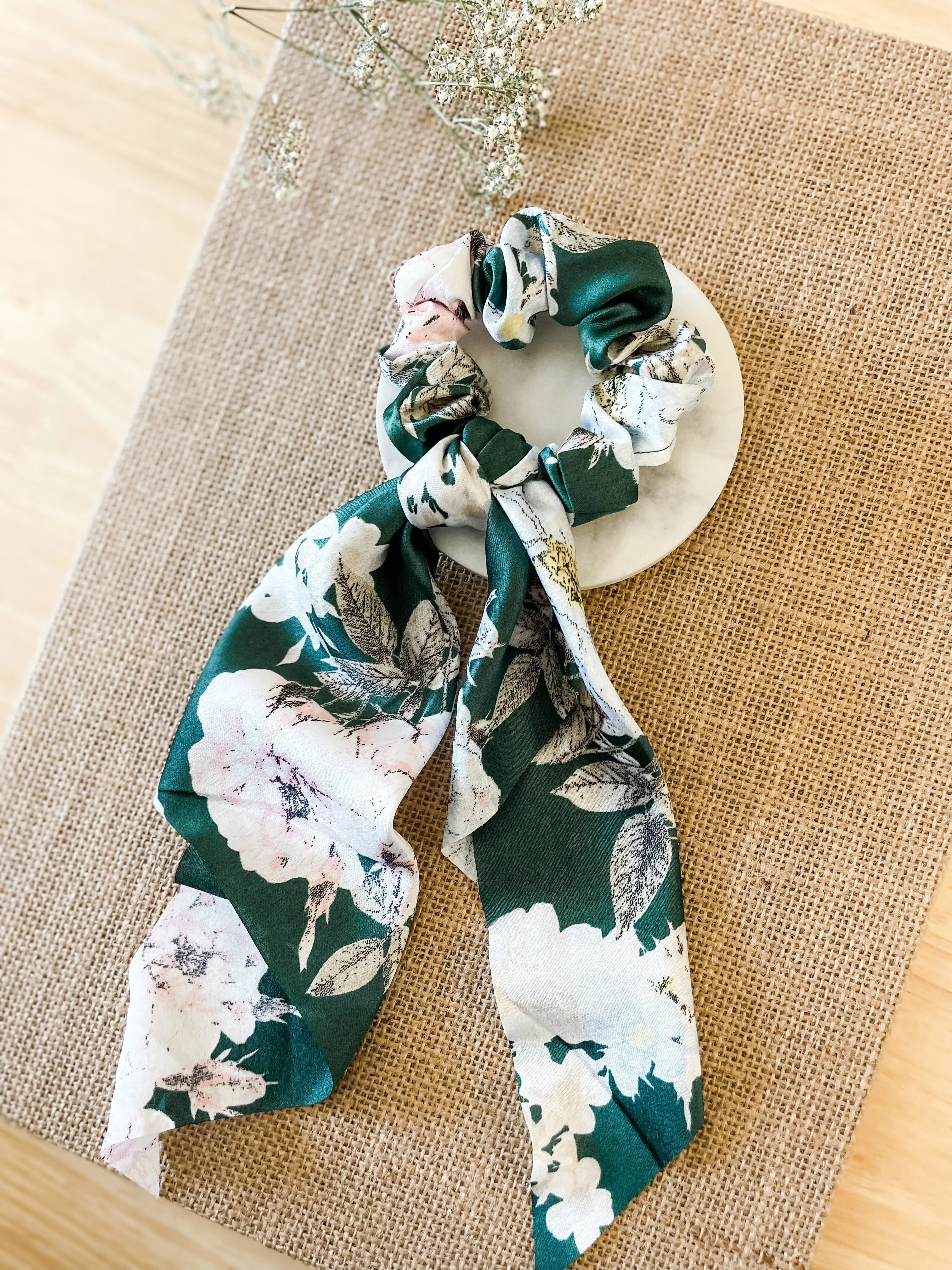 Hunter Boho Floral Scrunchie Hair Scarf