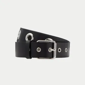 Isabel Marant Kastria Leather Belt - Black Eyelets