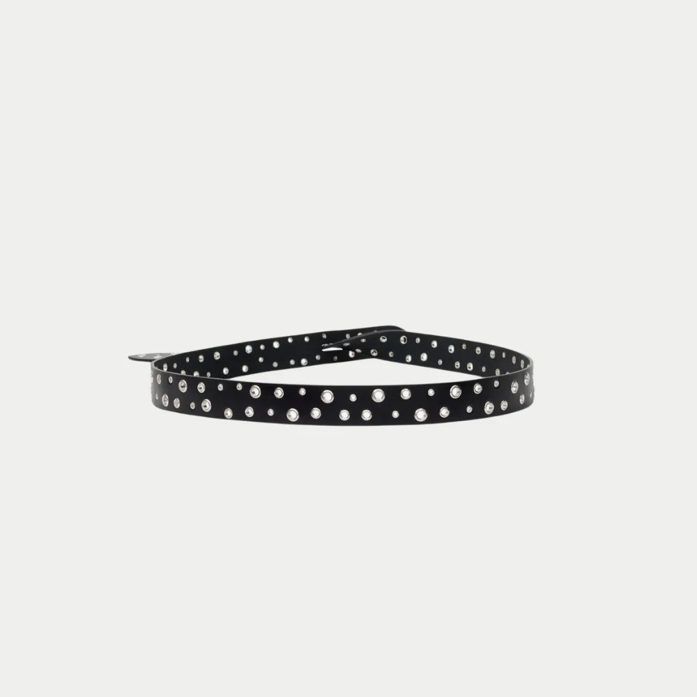 Isabel Marant Lecce Leather Belt - Black Eyelets