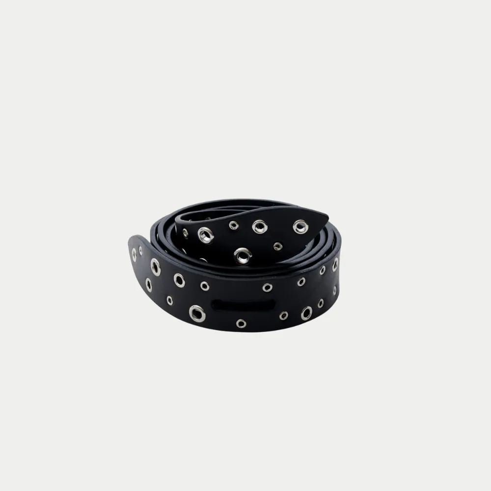 Isabel Marant Lecce Leather Belt - Black Eyelets