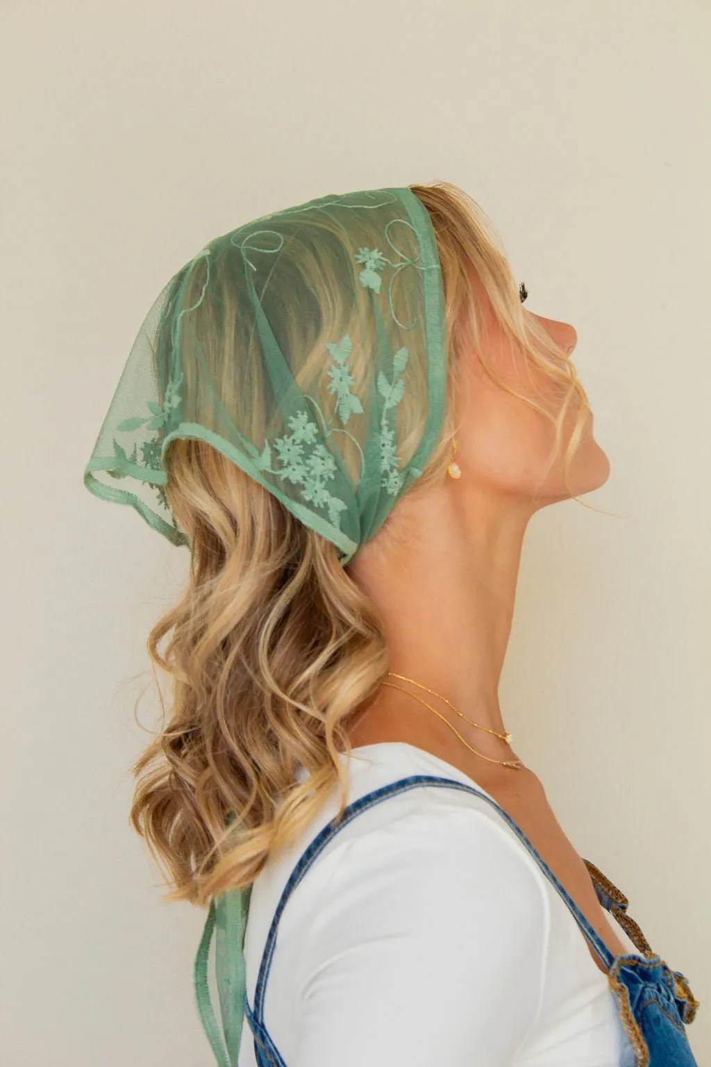 Jade Lace Hair Scarf