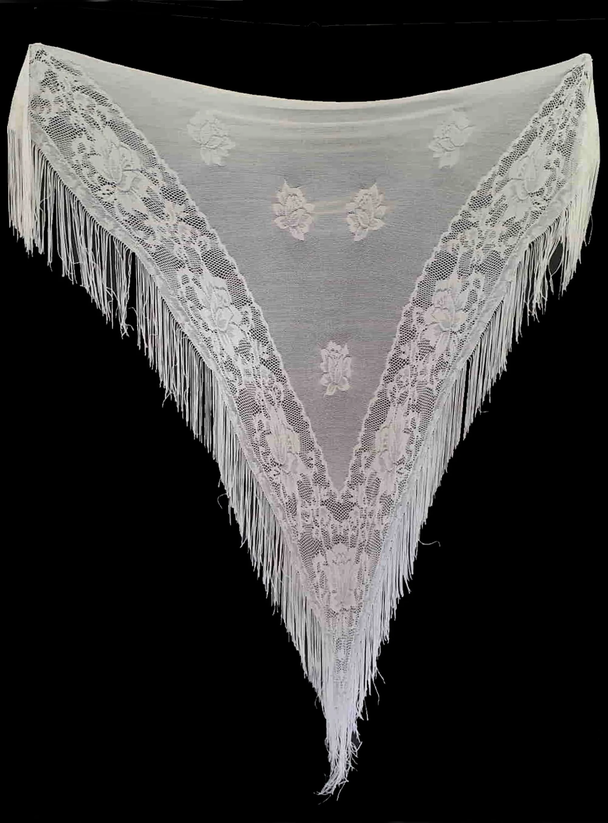 Lightweight Lacy White Triangle Shawl