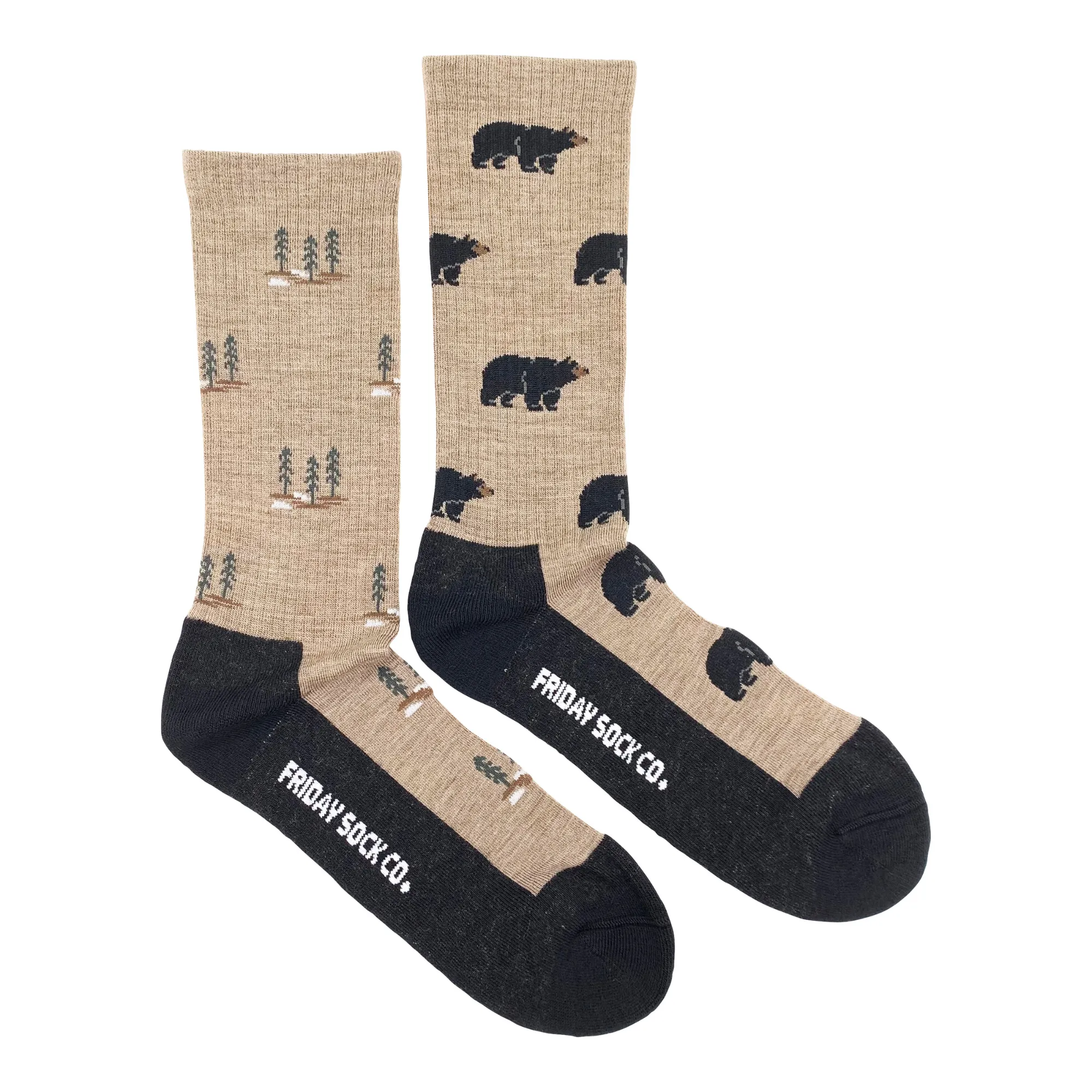 Men's Bear and Tree Merino Wool Socks