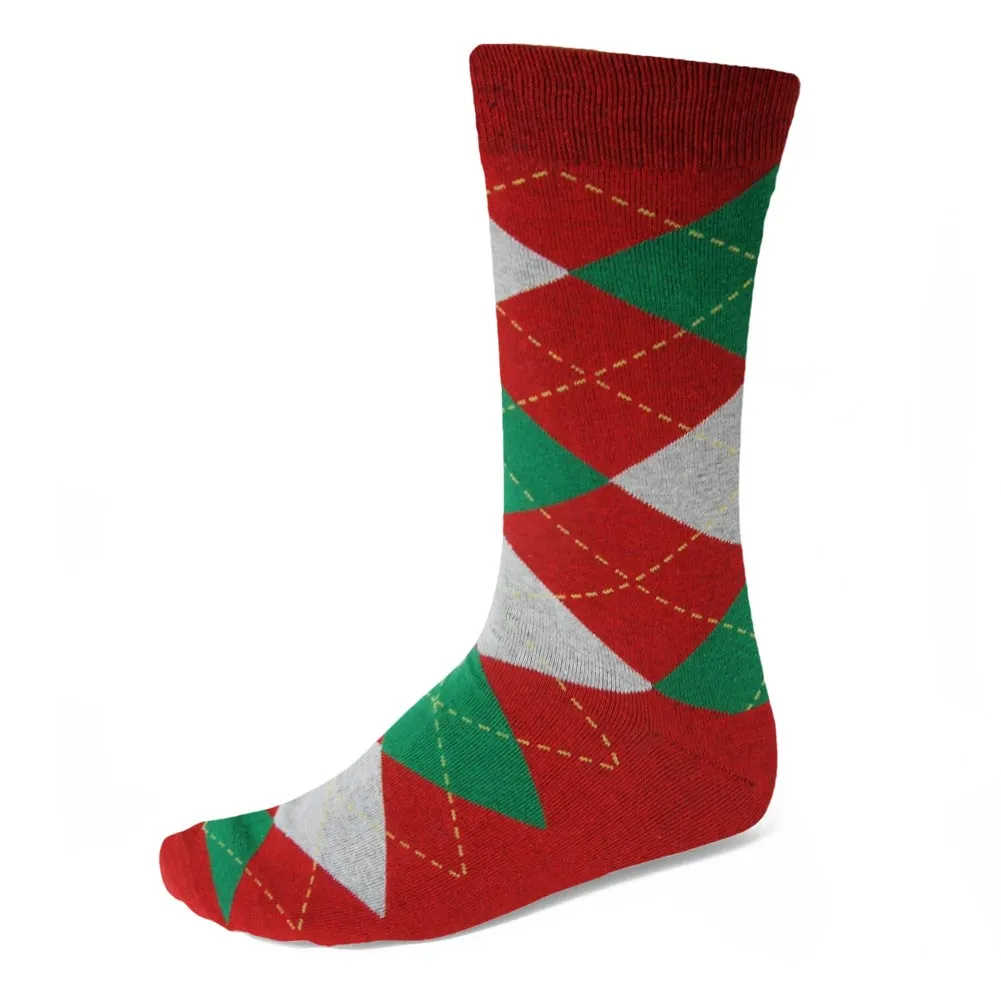 Men's Red and Green Argyle Socks