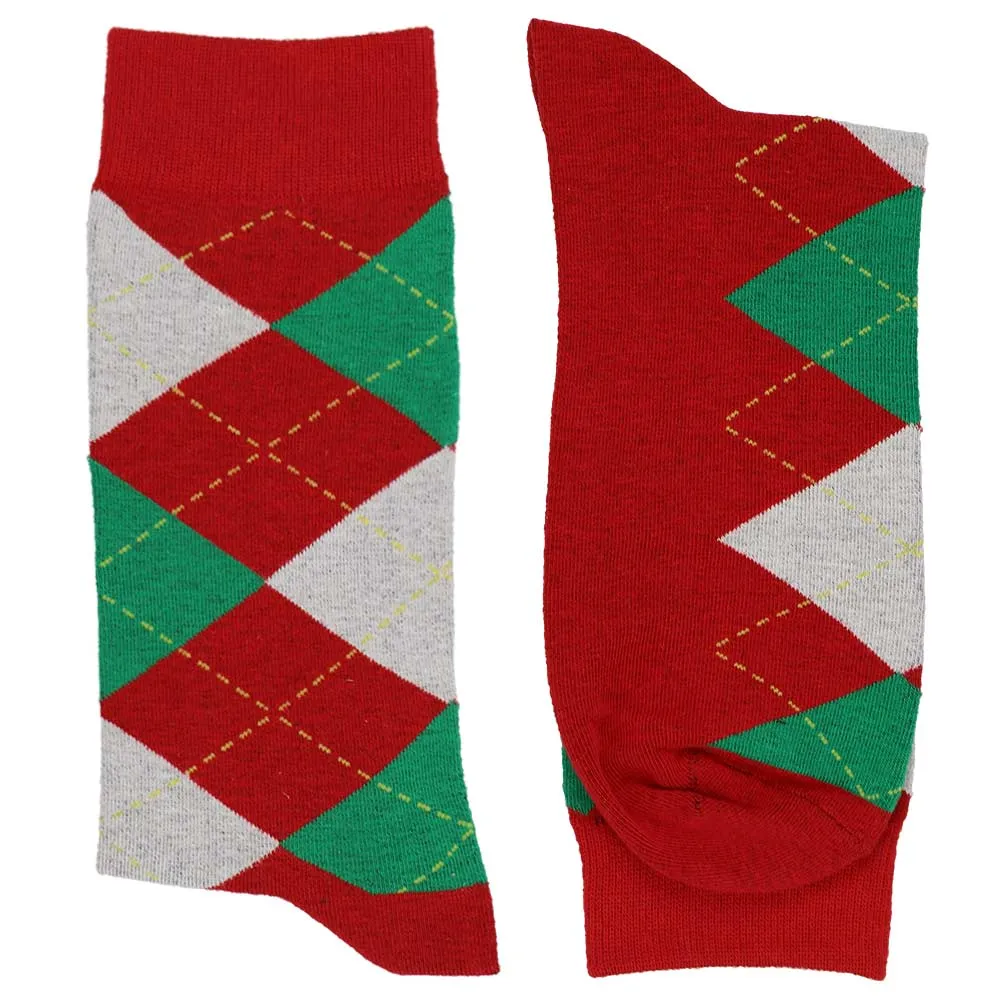 Men's Red and Green Argyle Socks