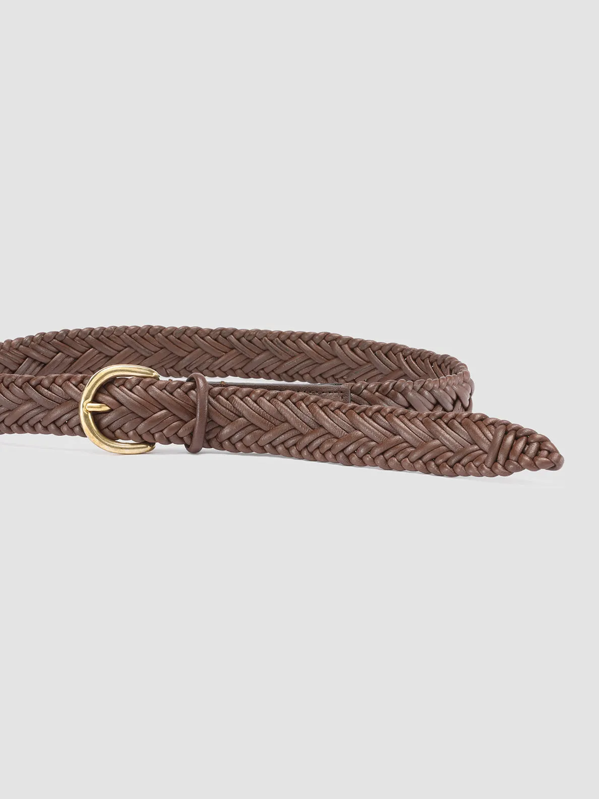 OC STRIP 36 - Brown Woven Leather Belt