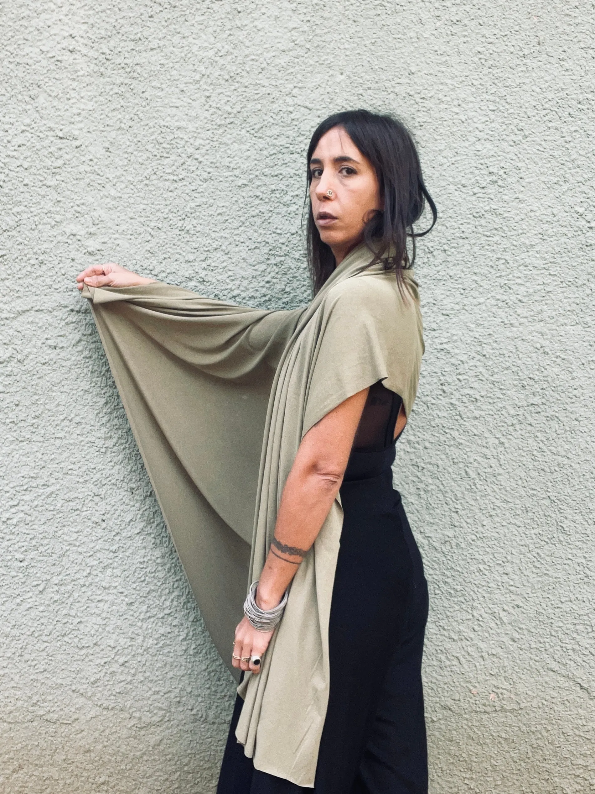 Olive Lycra Shawl